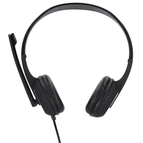 Hama USB Headset, On Ear Kopfhörer mit Mikrofon (Headset mit Lautstärkenregler und verstellbarem Mikrofonarm, für Videokonferenzen, Homeoffice, Callcenter, eLearning, USB-A-Stecker) schwarz Bild 2