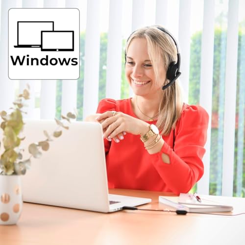 Hama USB Headset, On Ear Kopfhörer mit Mikrofon (Headset mit Lautstärkenregler und verstellbarem Mikrofonarm, für Videokonferenzen, Homeoffice, Callcenter, eLearning, USB-A-Stecker) schwarz Bild 5