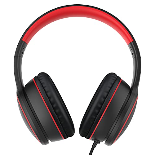 R10 Over-Ear-Headphones mit Mikrofon, leichte Faltbare Stereo-Bass-Headset mit 1,5 m Nicht verwickelndem Kabel, tragbare kabelgebundene Headphones für, Tablet, MP3 / 4 Schwarz Bild 2