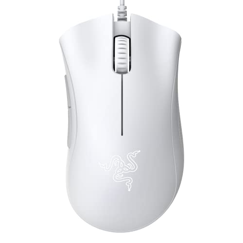 Razer DeathAdder Essential Gaming-Maus, optischer Sensor, 6400 DPI, 5 programmierbare Tasten, mechanische Schalter, gummierte Griffe, Mercury White Bild 1