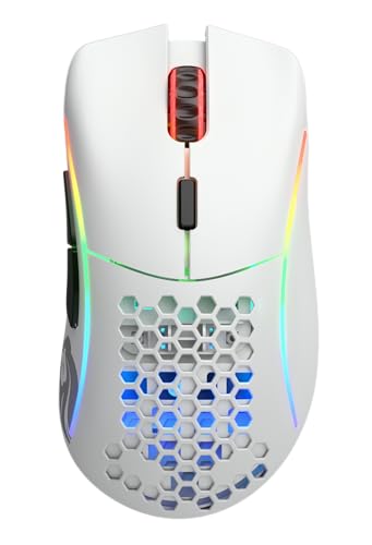 GLORIOUS Gaming Model D Kabellose Gaming-Maus – superleichte 69g, verzögerungsfreie 2,4-GHz-Funkverbindung, bis zu 71 Stunden Akkulaufzeit, RGB, BAMF-Sensor, ergonomisch, 6 Tasten – Weiß Bild 2