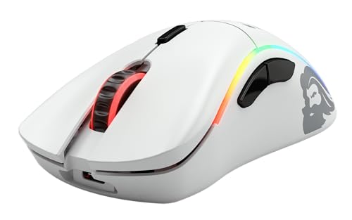 GLORIOUS Gaming Model D Kabellose Gaming-Maus – superleichte 69g, verzögerungsfreie 2,4-GHz-Funkverbindung, bis zu 71 Stunden Akkulaufzeit, RGB, BAMF-Sensor, ergonomisch, 6 Tasten – Weiß Bild 3