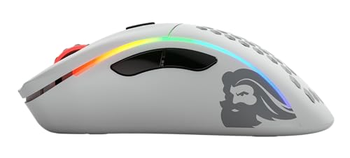 GLORIOUS Gaming Model D Kabellose Gaming-Maus – superleichte 69g, verzögerungsfreie 2,4-GHz-Funkverbindung, bis zu 71 Stunden Akkulaufzeit, RGB, BAMF-Sensor, ergonomisch, 6 Tasten – Weiß Bild 4