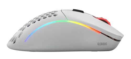 GLORIOUS Gaming Model D Kabellose Gaming-Maus – superleichte 69g, verzögerungsfreie 2,4-GHz-Funkverbindung, bis zu 71 Stunden Akkulaufzeit, RGB, BAMF-Sensor, ergonomisch, 6 Tasten – Weiß Bild 5