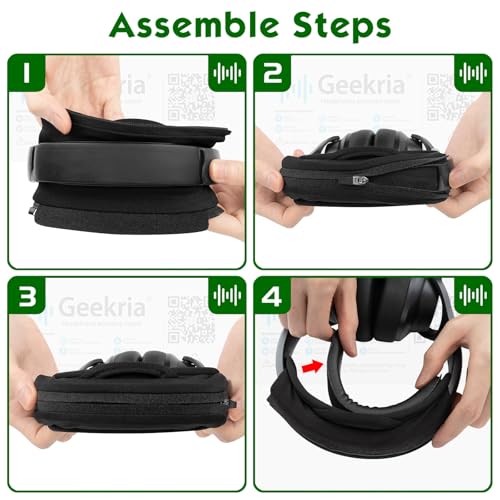 Geekria Medium Kühlgel-Hook-and-Loop Stirnband-Überzug + Pad-Set Schutz, werkzeuglos, kompatibel mit HyperX, Turtle Beach, Razer, SteelSeries, Logitech, Corsair Headsets Bild 4