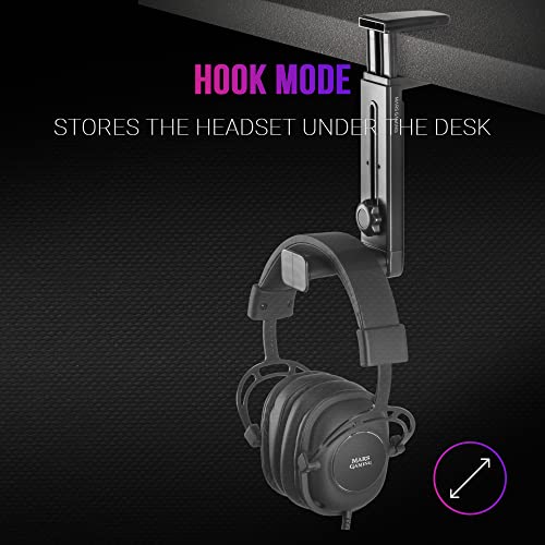 Mars Gaming MHH2, Headset Halterung Haken, Kabelmanagement, Höhenverstellbar Bild 3