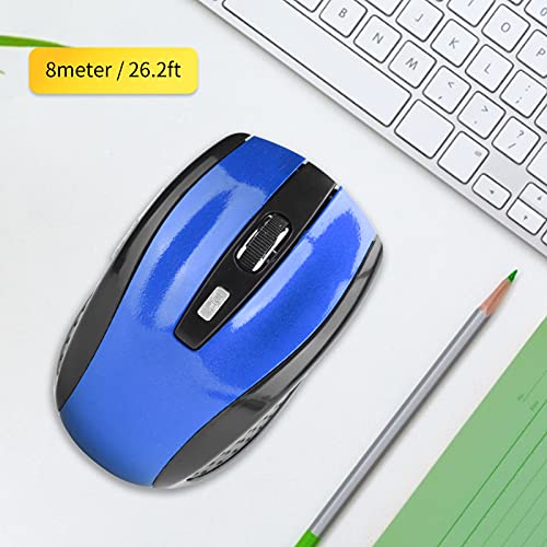 ciciglow Drahtlose Maus, Silent Mouse 2.4G Tragbare Mobile Optische Maus mit USB-Empfänger Einstellbare DPI für Gaming-Zubehör für Notebooks(Blau) Bild 2