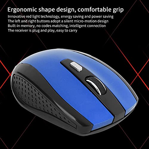 ciciglow Drahtlose Maus, Silent Mouse 2.4G Tragbare Mobile Optische Maus mit USB-Empfänger Einstellbare DPI für Gaming-Zubehör für Notebooks(Blau) Bild 3