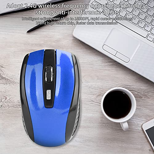 ciciglow Drahtlose Maus, Silent Mouse 2.4G Tragbare Mobile Optische Maus mit USB-Empfänger Einstellbare DPI für Gaming-Zubehör für Notebooks(Blau) Bild 4