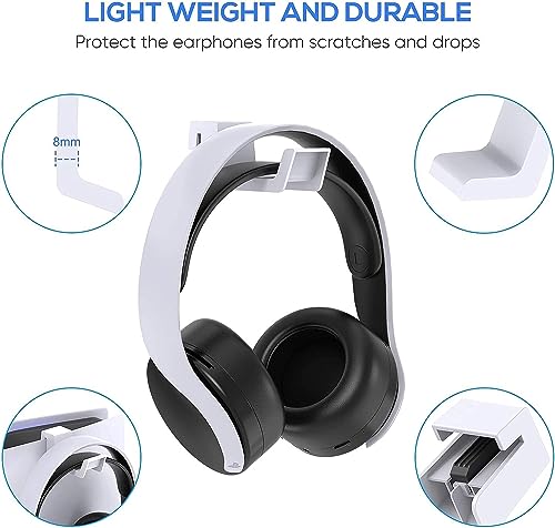Gamer Gear Universal Controller Headset Halterung Kompatibel mit PS5 Konsole, Wandhalterung für PS5 Controller Remote & Pulse 3D Headset Kopfhörer Halter Zubehör Bild 7