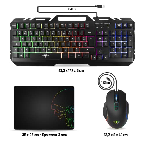 Spirit of Gamer - Pro-MK5 3-in-1-Gaming-Paket – Gaming-Tastatur RGB Anti-Ghosting – Gaming-Maus 7 Tasten RGB 3200 DPI – rutschfeste Matte – kompatibel mit PC/PlayStation/Xbox Bild 6