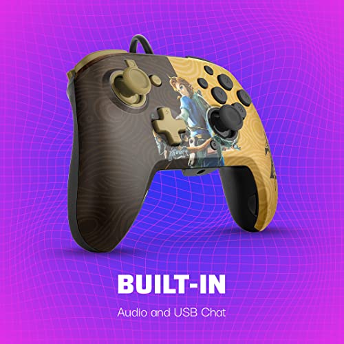 PDP Gaming Faceoff Deluxe+ verkabelt Switch Pro Controller - Zelda Breath of the Wild - Link - Gold / schwarz - Official Licensed Nintendo - Customizable buttons and paddles - Ergonomic Controllers Bild 6