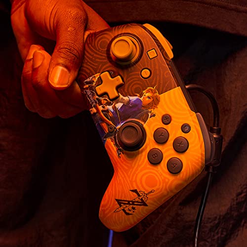 PDP Gaming Faceoff Deluxe+ verkabelt Switch Pro Controller - Zelda Breath of the Wild - Link - Gold / schwarz - Official Licensed Nintendo - Customizable buttons and paddles - Ergonomic Controllers Bild 7