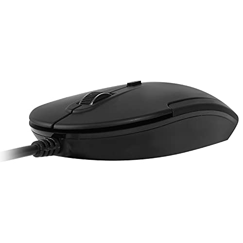 Macally Ucdynamouse-B, USB-C leise-klick Maus mit 3 Tasten und Scrollrad, optisch mit Kabel, schwarz Bild 5