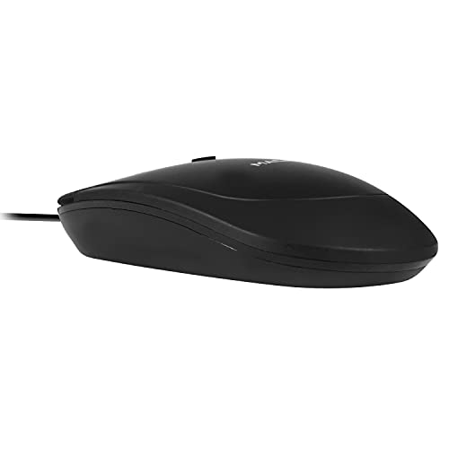 Macally Ucdynamouse-B, USB-C leise-klick Maus mit 3 Tasten und Scrollrad, optisch mit Kabel, schwarz Bild 6