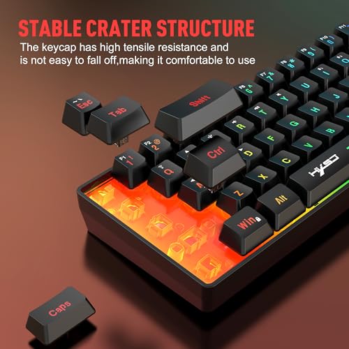 Tastatur Kabellos Gaming, 61 Tasten Bluetooth 5.0 + 2.4G Dual-Modus Ergonomische Ultrakompakte Leise 60% Tastatur mit Regenbogen Hintergrundbeleuchtung Akku für Windows Mac PC PS4 Gamer, Weiß Bild 6