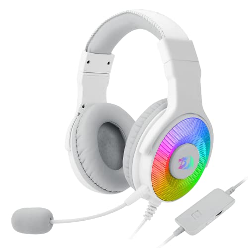 Redragon Pandora 2 H350W RGB Gaming-Headset, weiß, High-Definition-Audio + starker Bass, Gaming-Kopfhörer mit abnehmbarem Mikrofon, große Ohrpolster, funktioniert auf PC/PS4/Xbox One/NS Bild 1