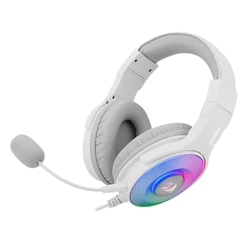 Redragon Pandora 2 H350W RGB Gaming-Headset, weiß, High-Definition-Audio + starker Bass, Gaming-Kopfhörer mit abnehmbarem Mikrofon, große Ohrpolster, funktioniert auf PC/PS4/Xbox One/NS Bild 3