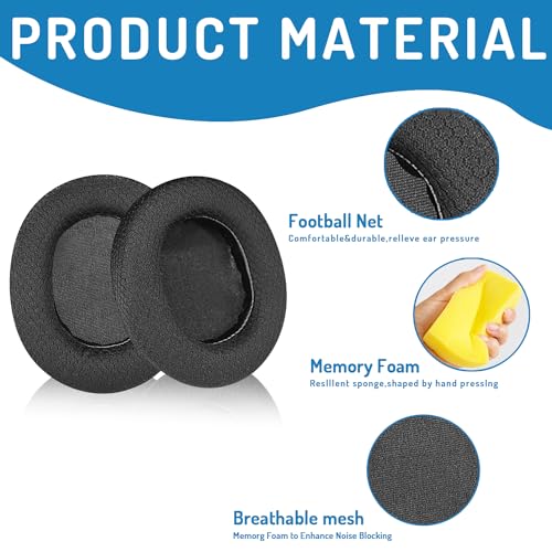 Adhiper Arctis Pro Ohrpolster/Ear Cushion/Ohrpolster/Ersatz-Ohrpolster Memory-Schaum Protein Leder-Ohrpolster Kompatibel mit SteelSeries Arctis Pro 7 5 3 Gaming-Headset (schwarz) Bild 3