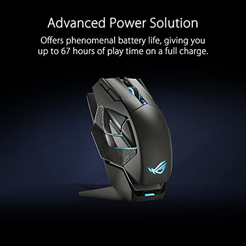 ASUS ROG Spatha X Gaming Maus (kabellos, kabelgebunden, magnetische Ladestation, 12 programmierbare Tasten, 19.000 DPI, Aura Sync) Bild 6