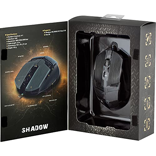 Yenkee YMS 3007 Shadow Gaming Maus USB 2000dpi - Oberflächenbehandlung gegen Schweiß für Intensive Gaming-Sessions Bild 6