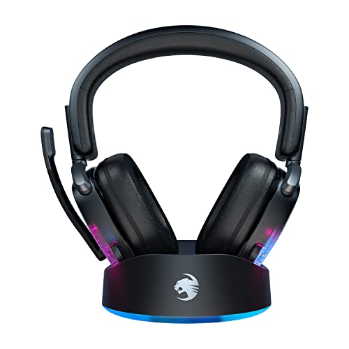 Roccat Syn Max Air - Kabelloses RGB PC Gaming Headset mit 3D Audio und Docking-Station, Adjustable, Black Bild 7