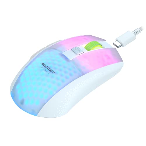 Roccat Burst Pro Air - leichte, symmetrische, kabellose, optische RGB-Gaming-Maus mit Optical Owl-Eye Sensor mit 19.000 DPI, optischen Tasten-Switches, Titan Mausrad, 81 Gramm Gewicht, weiß Bild 5