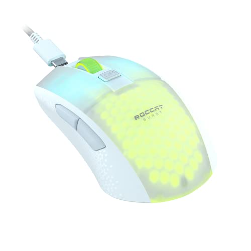 Roccat Burst Pro Air - leichte, symmetrische, kabellose, optische RGB-Gaming-Maus mit Optical Owl-Eye Sensor mit 19.000 DPI, optischen Tasten-Switches, Titan Mausrad, 81 Gramm Gewicht, weiß Bild 7