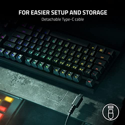 Razer Huntsman V2 Tenkeyless (Red Switch) - Optische Gaming-Tastatur ohne Ziffernblock (Lineare Optische Switches, Doubleshot PBT-Tastenkappen, Handballenauflage) QWERTY US-Layout | Schwarz Bild 6
