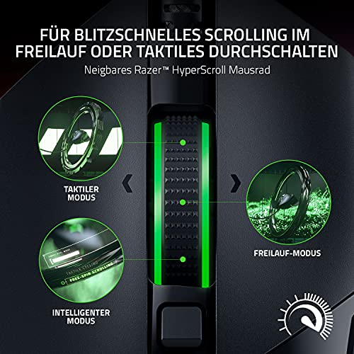 Razer Basilisk V3 - Kabelgebundene, anpassbare Gaming Maus mit Chroma RGB für PC / Mac (10+1 programmierbare Tasten, neigbares HyperScroll Mausrad, ergonomisches Design) Schwarz Bild 3