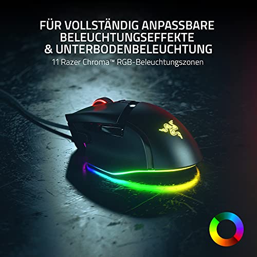 Razer Basilisk V3 - Kabelgebundene, anpassbare Gaming Maus mit Chroma RGB für PC / Mac (10+1 programmierbare Tasten, neigbares HyperScroll Mausrad, ergonomisches Design) Schwarz Bild 4
