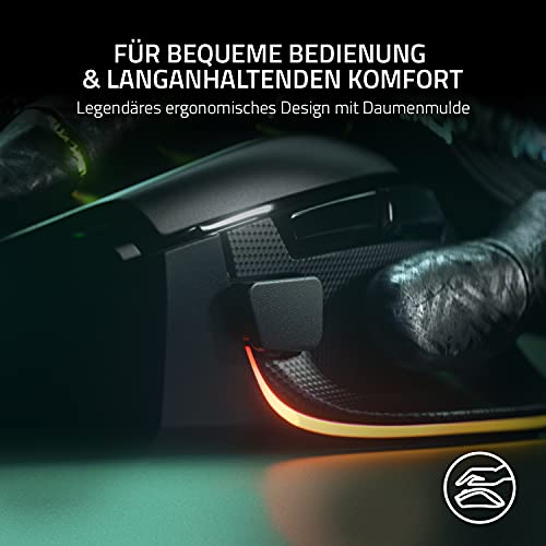 Razer Basilisk V3 - Kabelgebundene, anpassbare Gaming Maus mit Chroma RGB für PC / Mac (10+1 programmierbare Tasten, neigbares HyperScroll Mausrad, ergonomisches Design) Schwarz Bild 5