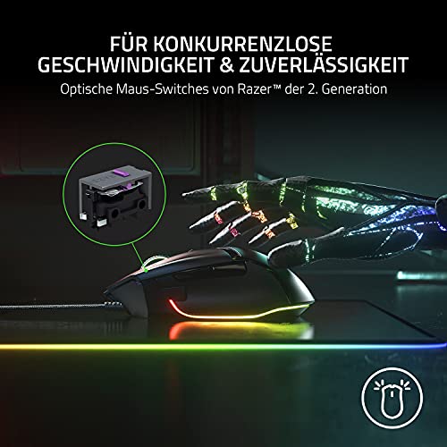 Razer Basilisk V3 - Kabelgebundene, anpassbare Gaming Maus mit Chroma RGB für PC / Mac (10+1 programmierbare Tasten, neigbares HyperScroll Mausrad, ergonomisches Design) Schwarz Bild 6