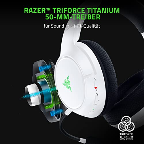 Razer Kaira Pro für Xbox - Kabelloses Headset für Xbox Series X|S (TriForce Titanium 50mm Treiber, HyperClear Supercardioid Mikrofon, Dediziertes Mikrofon) Mercury Weiß Bild 2