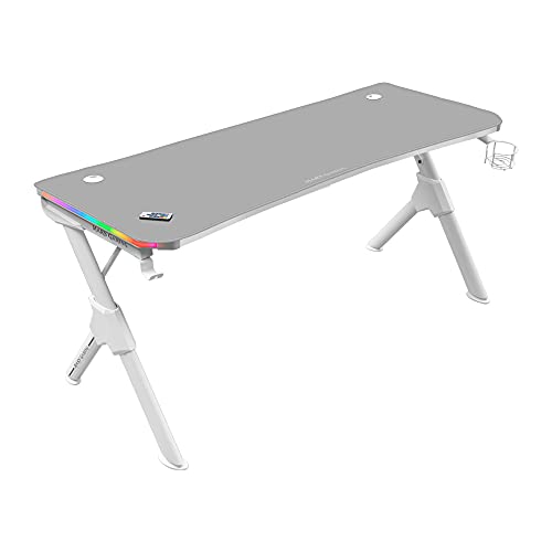 MARSGAMING Mars Gaming MGD140RGBW Weiß, RGB Gaming Tisch 140cm, Extra Ständer, Total Mousepad Bild 1