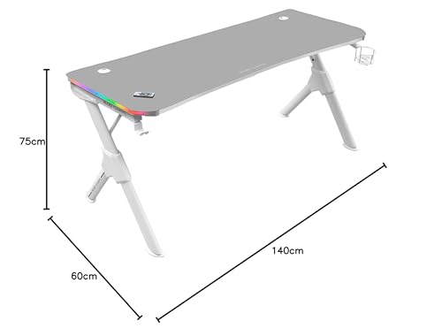 MARSGAMING Mars Gaming MGD140RGBW Weiß, RGB Gaming Tisch 140cm, Extra Ständer, Total Mousepad Bild 2