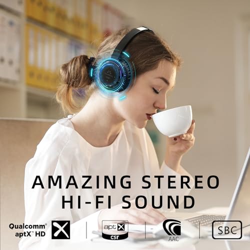 SoundMAGIC P23BT Handy On-Ear Bluetooth Headphones, CVC Noise Cancelling Microphone HiFi Sound Stable Signal Connection Long Playback Time with Detachable Cable for Gaming (Black) Bild 3