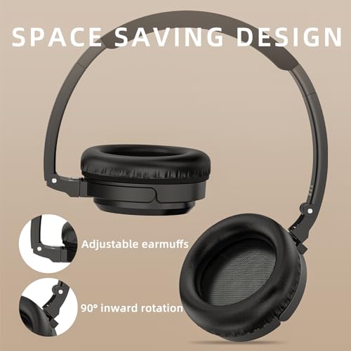 SoundMAGIC P23BT Handy On-Ear Bluetooth Headphones, CVC Noise Cancelling Microphone HiFi Sound Stable Signal Connection Long Playback Time with Detachable Cable for Gaming (Black) Bild 4