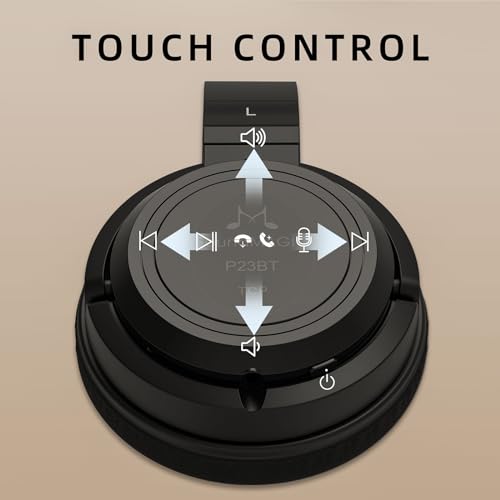 SoundMAGIC P23BT Handy On-Ear Bluetooth Headphones, CVC Noise Cancelling Microphone HiFi Sound Stable Signal Connection Long Playback Time with Detachable Cable for Gaming (Black) Bild 5