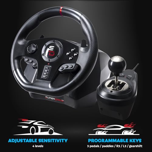 SUBSONIC Superdrive Gs850-X Racing Wheel mit manuellem Schalthebel, 3 Pedalen, Schaltpaddeln für Xbox Serie X/S, Ps4, Xbox One (programmierbar für alle Spiele) Bild 4