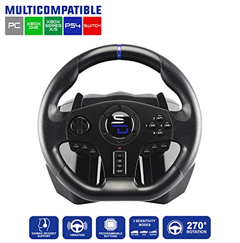 SUBSONIC Superdrive - Rennlenkrad SV750 Drive Pro Sport Lenkrâd mit Pedal, Shift und Vibration - Xbox Serie X/S, PS4, Xbox One, Switch, PC (programmierbar für alle Spiele) Bild 2
