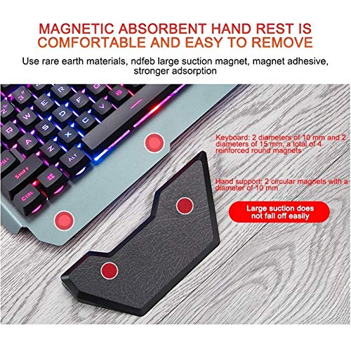 Mechanische Tastatur, mechanische Gaming-Tastatur, Gaming-Tastatur mit Hintergrundbeleuchtung, kabelgebunden, ergonomische Tastatur, Handyhalterung, Gamer-Tastatur für Tablet-Desktop (Farbe: Bild 4
