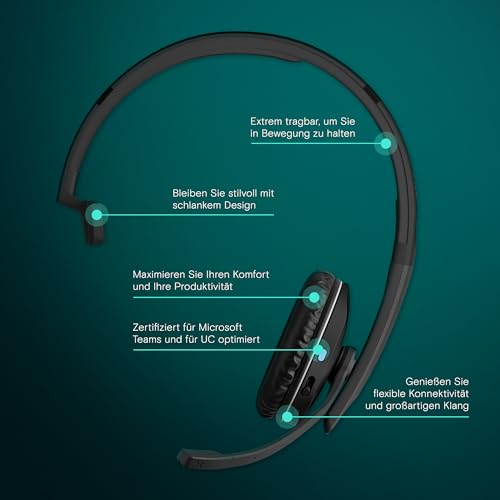EPOS Adapt 231 Kopfhörer Kabellos Bluetooth I Bluetooth Kopfhörer mit Mikrofon I Von Microsoft Teams zertifiziertes und UC-optimiertes Headset Bluetooth Bild 3