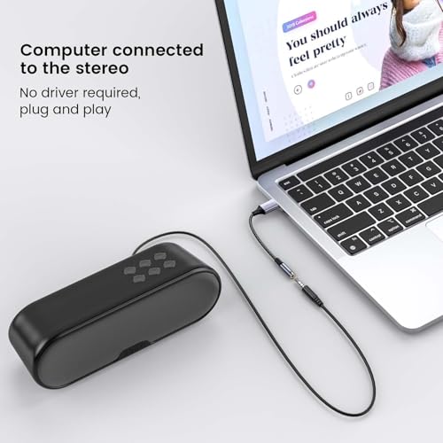 MOSWAG USB auf 3,5 mm Klinke Audio Adapter,Externe USB A Soundkarte auf 3,5 mm Aux Stereo Konverter Adapter,kompatibel mit Kopfhörer, PC, Laptop, Linux, Desktop, PS4 (Hinweis: Nicht für TV) Bild 5