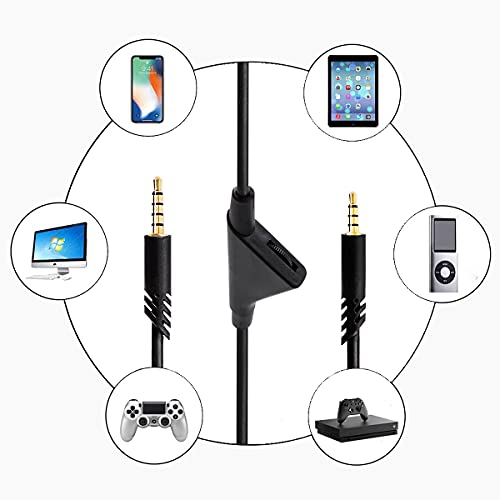 Ersatzkabel für Astro A40/A40TR/A10 Gaming-Headsets, Aux-Kabel mit Lautstärkeregler, 2 m, kompatibel mit Xbox One, PC, PS4 etc. (schwarz) Bild 4