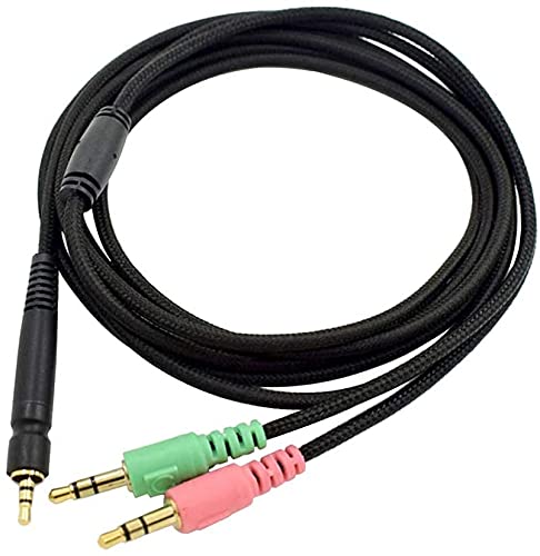 Muigiwi GSP600 Ersatzkabel für PC-Audio-Aux-Kabel, schwarz, kompatibel mit Sennheiser Game One, Zero PC373D, GSP350, GSP500, GSP600, GSP670 Gaming-Kopfhörer-Headset Bild 1