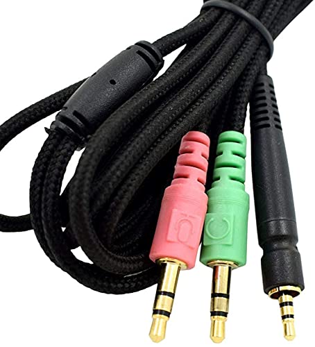 Muigiwi GSP600 Ersatzkabel für PC-Audio-Aux-Kabel, schwarz, kompatibel mit Sennheiser Game One, Zero PC373D, GSP350, GSP500, GSP600, GSP670 Gaming-Kopfhörer-Headset Bild 2