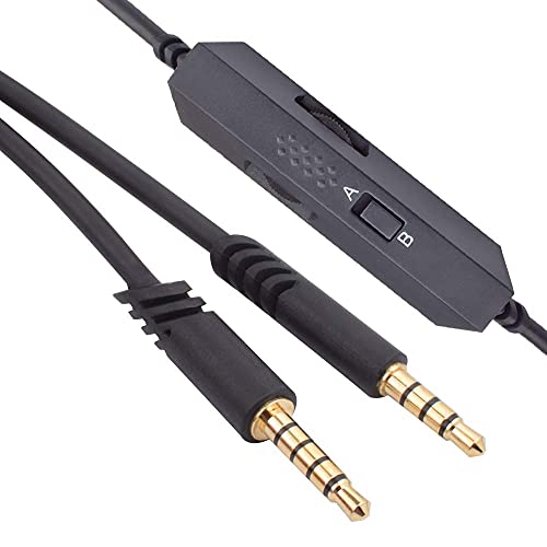 Muigiwi Ersatz-A50-Kabel A50 A10 Kabel mit Inline-Stummschaltung, Lautstärkeregler, kompatibel mit Astro A10/A40/A50 Logitech G933 G633 Gaming-Headset MixAmp (Modus A & B) Bild 2