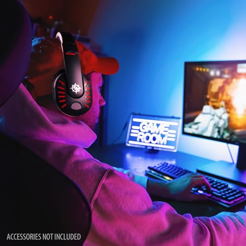 ENHANCE GX-H5 Gaming-Headset mit drehbarem Mikrofon für PC, PS4, PS5, Xbox, Switch - Weich Einstellbarer Kopfbügel, Lautstärkeregler mit geflochtenem Kabel, mitgeliefertes Splitterkabel (Rot) Bild 5