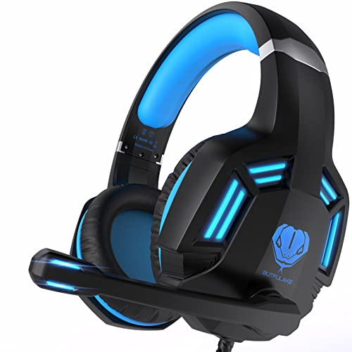 Gaming-Headset für PS4, PC, Xbox One, PS5, für Nintendo Switch, kabelgebundene Over-Ear-Kopfhörer mit Stereo-Surround-Sound, Mikrofon mit Geräuschunterdrückung, LED-Leuchten für Kinder und Erwachsene, Bild 1